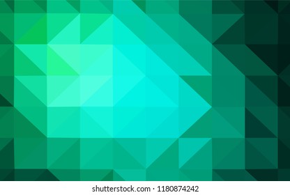 Light Green vector abstract mosaic pattern. Colorful illustration in abstract style with triangles. Best triangular design for your business.