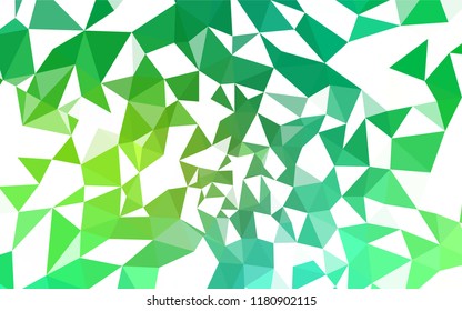 Light Green vector abstract mosaic backdrop. Polygonal abstract illustration with gradient. Brand new style for your business design.