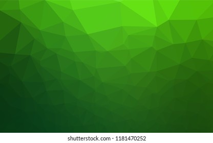 Light Green vector abstract mosaic backdrop. Geometric illustration in Origami style with gradient.  The best triangular design for your business.