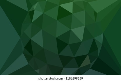 Light Green vector abstract mosaic backdrop with a diamond. Elegant polygonal illustration with gradient. Brand new design for your business.