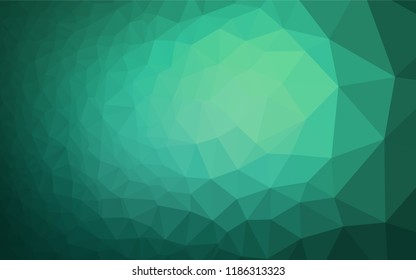 Light Green vector abstract mosaic pattern. Shining illustration, which consist of triangles. Brand new design for your business.