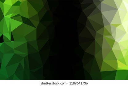 Light Green vector abstract mosaic background. Triangular geometric sample with gradient.  Triangular pattern for your business design.