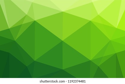 Light Green vector abstract mosaic background. Triangular geometric sample with gradient.  Brand new style for your business design.