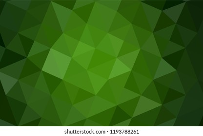 Light Green vector abstract mosaic background. Glitter abstract illustration with an elegant design. The best triangular design for your business.