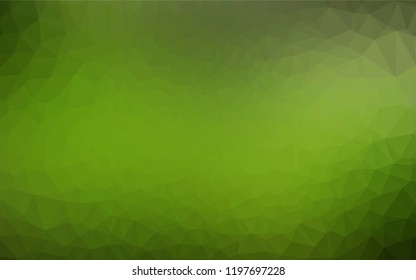 Light Green vector abstract mosaic backdrop. A vague abstract illustration with gradient. Triangular pattern for your business design.