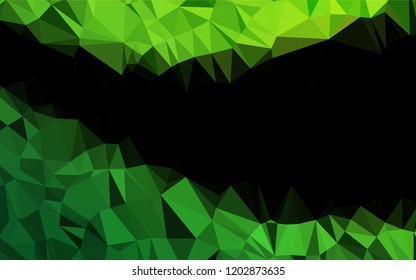 Light Green vector abstract mosaic background. Brand new colored illustration in blurry style with gradient. The best triangular design for your business.