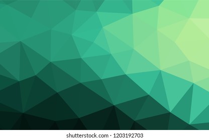 Light Green vector abstract mosaic pattern. Triangular geometric sample with gradient.  Brand new style for your business design.
