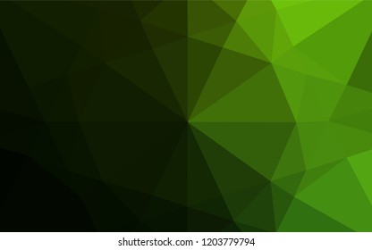 Light Green vector abstract mosaic background. A vague abstract illustration with gradient. Triangular pattern for your business design.