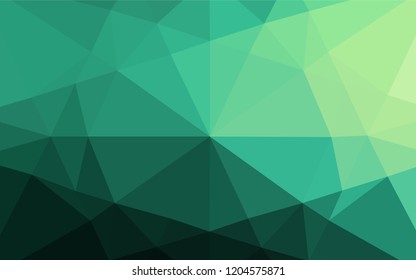 Light Green vector abstract mosaic backdrop. Creative illustration in halftone style with gradient. The polygonal design can be used for your web site.