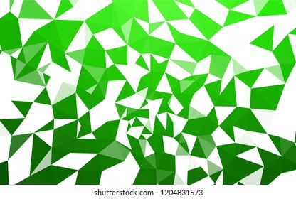 Light Green vector abstract mosaic pattern. Colorful abstract illustration with triangles. Textured pattern for your backgrounds.