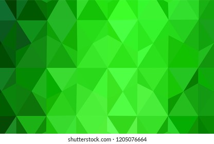 Light Green vector abstract mosaic pattern. Colorful illustration in abstract style with triangles. Best triangular design for your business.