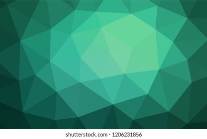 Light Green vector abstract mosaic pattern. Geometric illustration in Origami style with gradient.  The completely new template can be used for your brand book.
