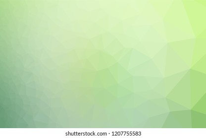 Light Green vector abstract mosaic backdrop. Shining colored illustration in a Brand new style. The best triangular design for your business.