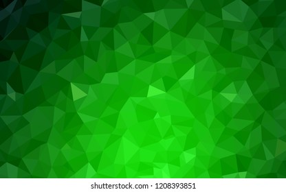 Light Green vector abstract mosaic backdrop. Shining colorful illustration with triangles. Pattern for a brand book's backdrop.