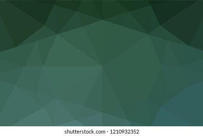 Light Green vector abstract mosaic backdrop. Colorful illustration in abstract style with gradient. The best triangular design for your business.