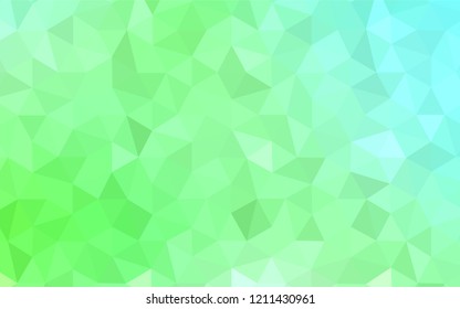 Light Green vector abstract mosaic pattern. Geometric illustration in Origami style with gradient.  Brand new style for your business design.