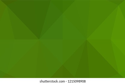Light Green vector abstract mosaic background. Shining illustration, which consist of triangles. Brand new style for your business design.