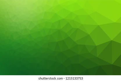 Light Green vector abstract mosaic pattern. Geometric illustration in Origami style with gradient.  The polygonal design can be used for your web site.