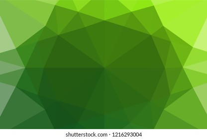 Light Green vector abstract mosaic pattern. Geometric illustration in Origami style with gradient.  Triangular pattern for your business design.