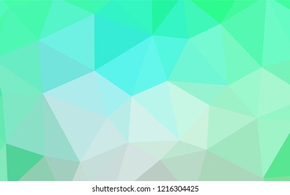 Light Green vector abstract mosaic pattern. Creative illustration in halftone style with triangles. Template for cell phone's backgrounds.
