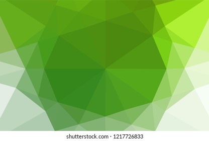 Light Green vector abstract mosaic backdrop. Glitter abstract illustration with an elegant design. Triangular pattern for your business design.