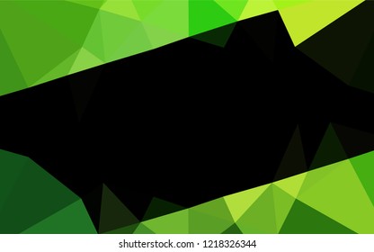 Light Green vector abstract mosaic background. Shining colored illustration in a Brand new style. The best triangular design for your business.