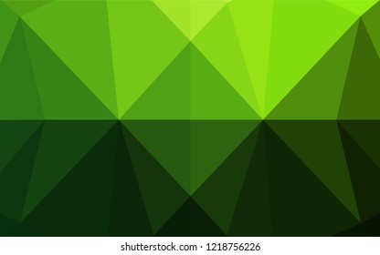 Light Green vector abstract mosaic backdrop. Triangular geometric sample with gradient.  A completely new design for your business.