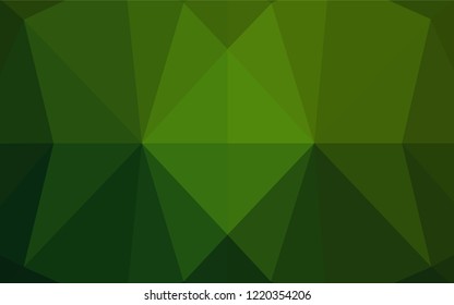 Light Green vector abstract mosaic background. Triangular geometric sample with gradient.  A completely new design for your business.