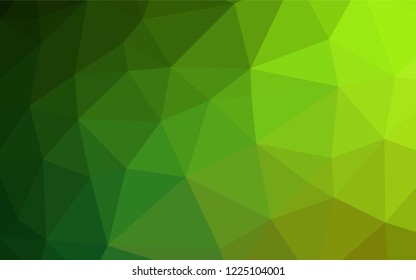 Light Green vector abstract mosaic background. Triangular geometric sample with gradient.  Triangular pattern for your business design.