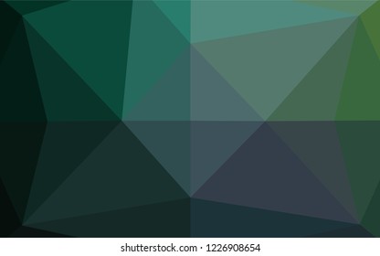 Light Green vector abstract mosaic backdrop. Shining illustration, which consist of triangles. The polygonal design can be used for your web site.