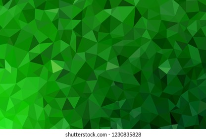 Light Green vector abstract mosaic backdrop. Geometric illustration in Origami style with gradient.  Polygonal design for your web site.