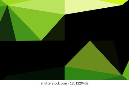 Light Green vector abstract mosaic background. Creative illustration in halftone style with gradient. Triangular pattern for your business design.