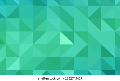 Light Green vector abstract mosaic backdrop. Geometric illustration in Origami style with gradient.  Textured pattern for your backgrounds.