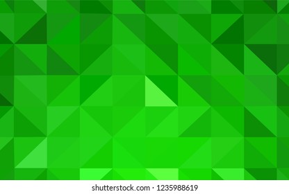 Light Green vector abstract mosaic pattern. Polygonal abstract illustration with gradient. Triangular pattern for your design.