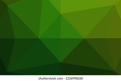 Light Green vector abstract mosaic backdrop. Triangular geometric sample with gradient.  Brand new style for your business design.