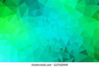 Light Green vector abstract mosaic backdrop. Creative illustration in halftone style with triangles. Template for cell phone's backgrounds.