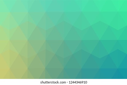Light Green vector abstract mosaic backdrop. Shining colorful illustration with triangles. Polygonal design for your web site.