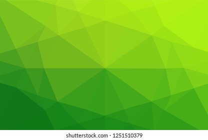 Light Green vector abstract mosaic backdrop. A vague abstract illustration with gradient. Triangular pattern for your business design.
