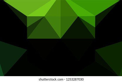 Light Green vector abstract mosaic backdrop. Triangular geometric sample with gradient.  The best triangular design for your business.