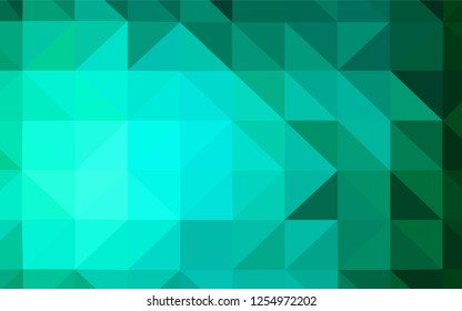 Light Green vector abstract mosaic backdrop. Modern abstract illustration with triangles. Brand new style for your business design.