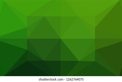 Light Green vector abstract mosaic pattern. Shining illustration, which consist of triangles. The polygonal design can be used for your web site.