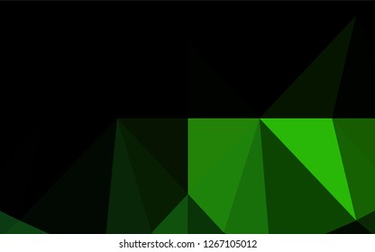 Light Green vector abstract mosaic backdrop. Geometric illustration in Origami style with gradient.  Triangular pattern for your business design.
