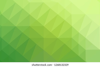 Light Green vector abstract mosaic background. Colorful illustration in Origami style with gradient.  The best triangular design for your business.