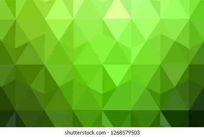 Light Green vector abstract mosaic background. Glitter abstract illustration with an elegant triangles. Brand new design for your business.