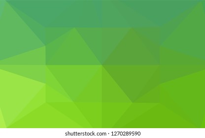 Light Green vector abstract mosaic backdrop. Triangular geometric sample with gradient.  The textured pattern can be used for background.