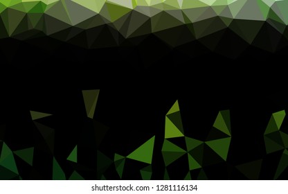 Light Green vector abstract mosaic pattern. Shining illustration, which consist of triangles. Completely new design for your business.