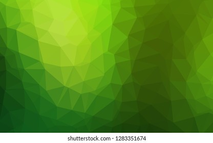 Light Green vector abstract mosaic background. Colorful illustration in Origami style with gradient.  Brand new design for your business.