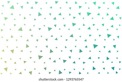 Light Green vector  abstract mosaic backdrop. Triangular geometric sample with gradient.  Best triangular design for your business.