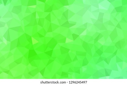 Light Green vector abstract mosaic pattern. Shining colorful illustration with triangles. Completely new template for your banner.