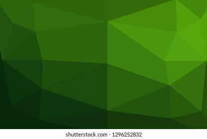 Light Green vector abstract mosaic backdrop. Triangular geometric sample with gradient.  Polygonal design for your web site.